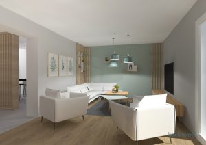 plan de rénovation salon architecture intérieure Treillières